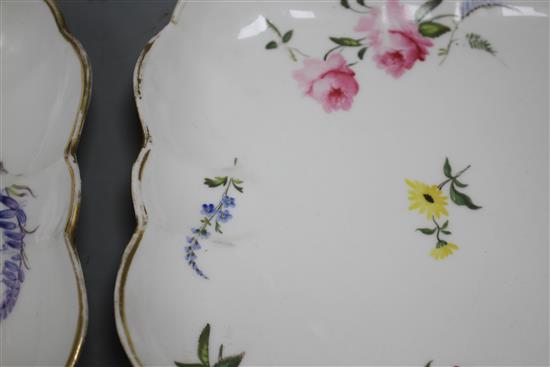 A pair of Swansea square dessert dishes, c.1820, both with impressed SWANSEA mark,